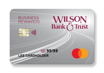 An image of the Wilson Bank & Trust Business Rewards credit card.