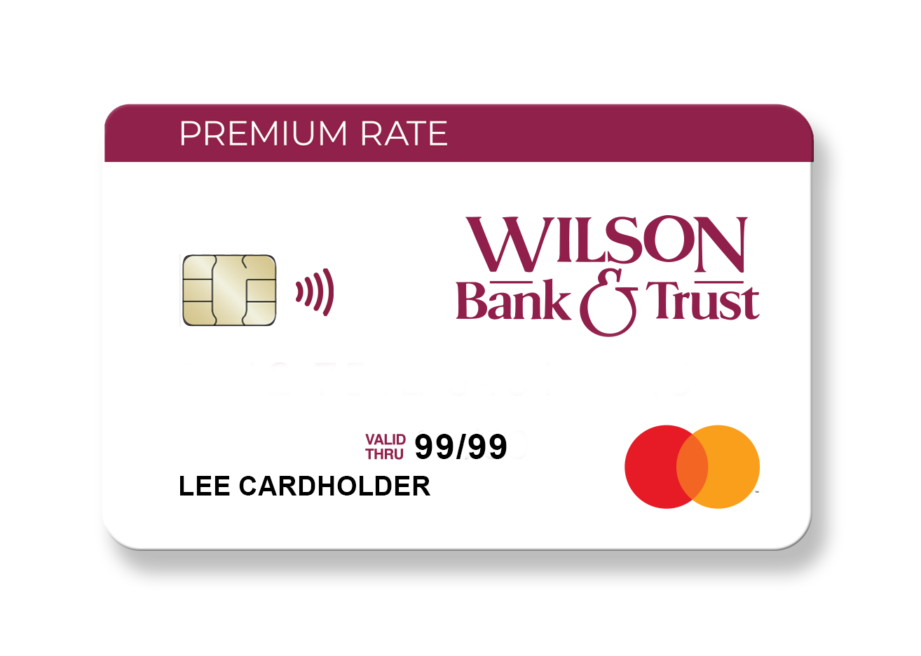 An image of the Wilson Bank & Trust Premium Rate credit card.