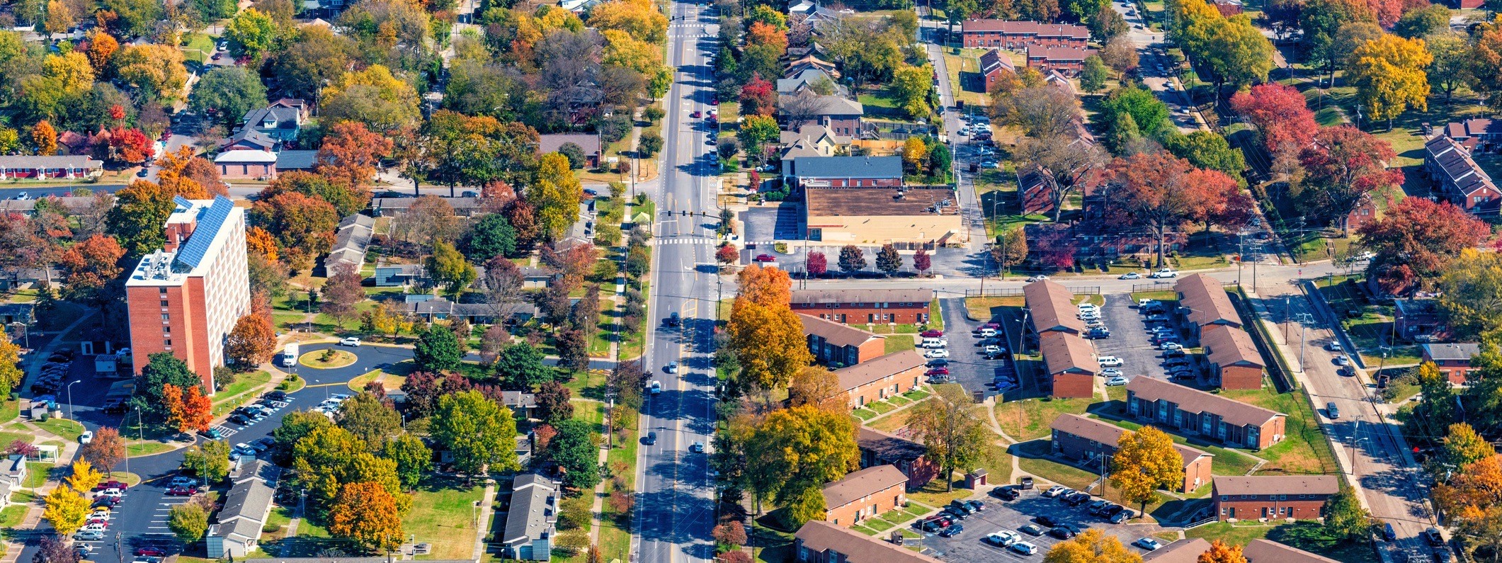 aerial image of suburban TN