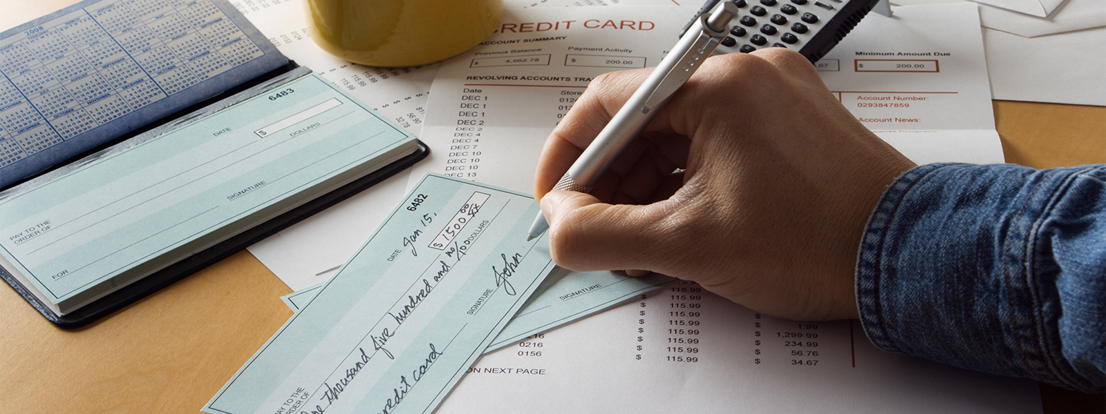 A man writing a check