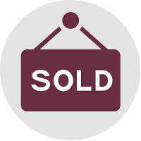 An icon of a sold sign.